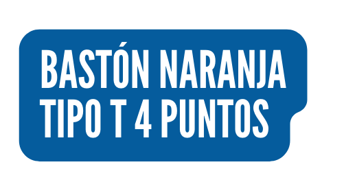 bastón naranja tipo t 4 puntos