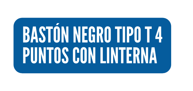 Bastón negro tipo t 4 puntos con linterna